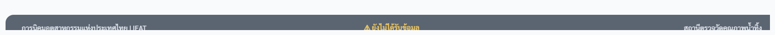 แถบท้ายจอ: ข้อความหน่วยงานสองข้าง และเวลาที่ข้อมูลอัปเดตล่าสุดตรงกลาง